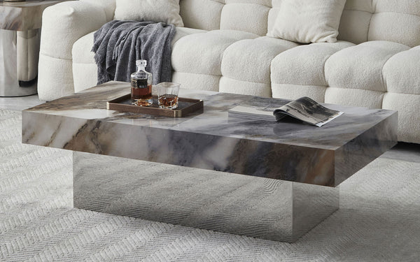Ivory Sintered Stone Rectangle Coffee Table