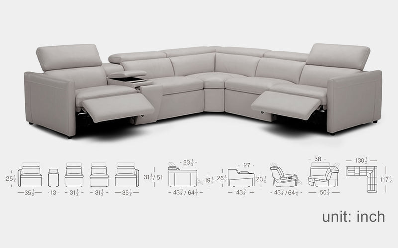 Ponente Modern Motion Reclining Sectional