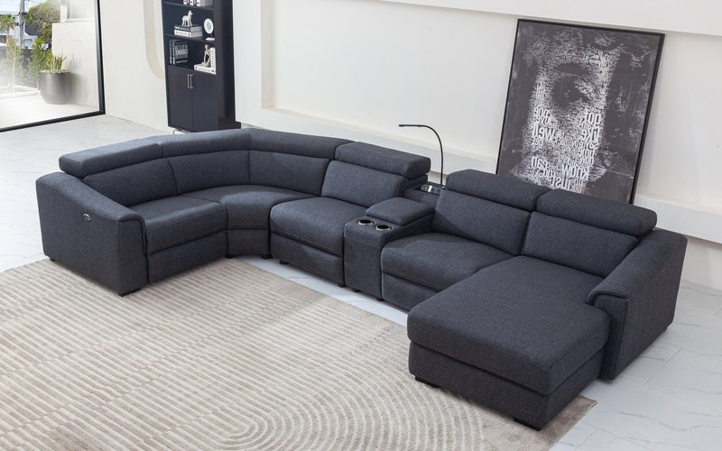 Violetta 6pc Modern Motion Reclining Sectional