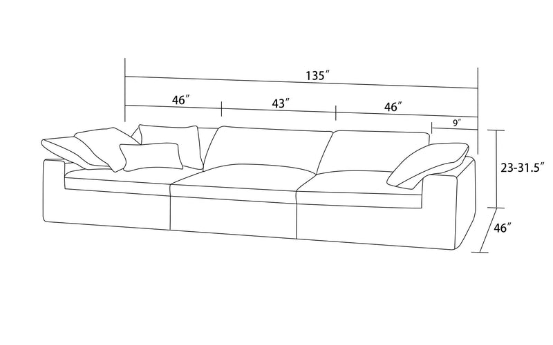 Zephyrus 3pc Modern Motion Sectional Sofa