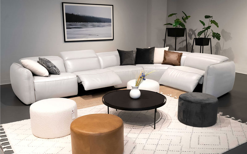 Snowdrop 5pc Modern Motion Reclining Sectional Sofa