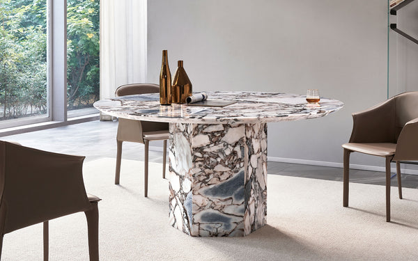 Evander Marble Round Dining Table