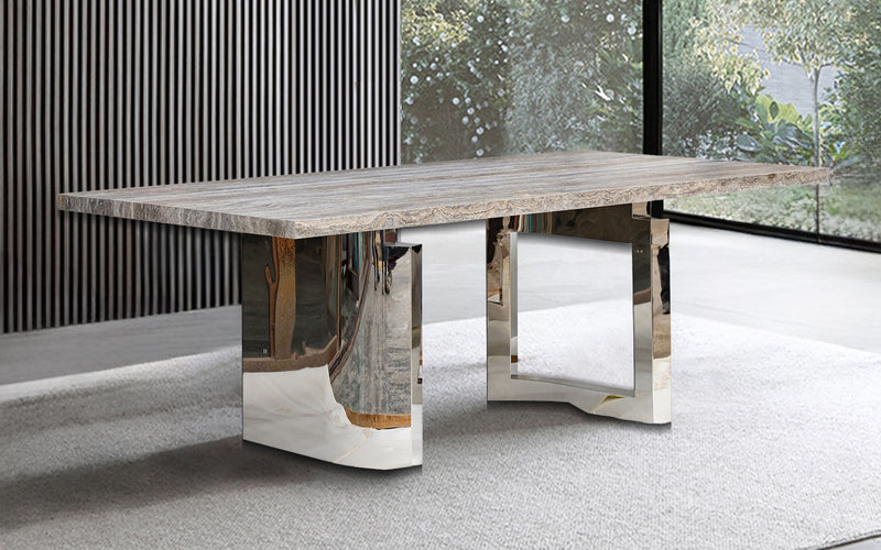 Daisy Travertine Rectangle Dining Table