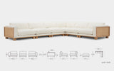 Malacca 6pc Modern Motion Sectional Sofa