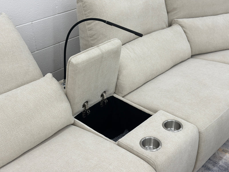Blossom Curve Power Reclining Sectional with Console Table