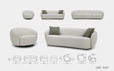 Cotone 2pc Modern Motion Sectional Sofa