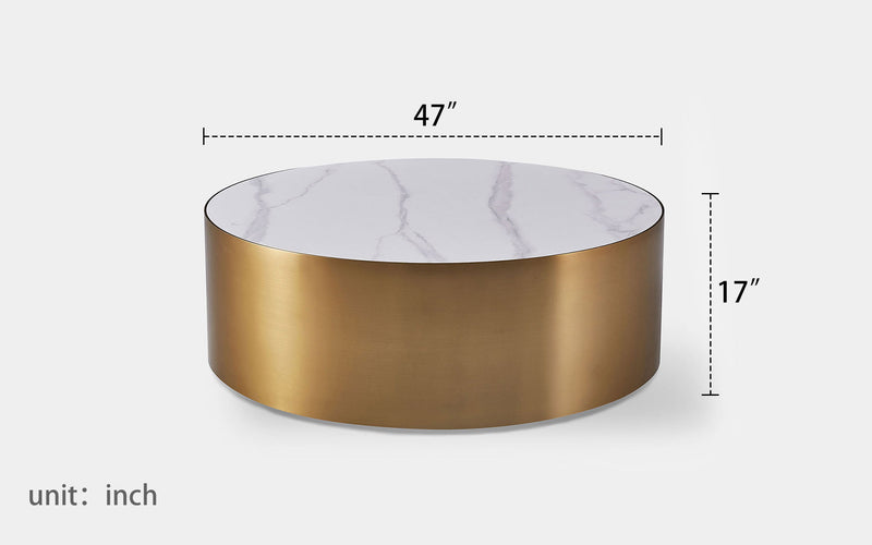 Kunzite Sintered Stone Round Coffee Table