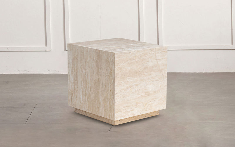 Illyria Travertine Square Side Table