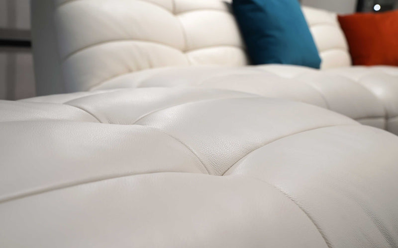 Tufted ottoman  | Italian Leather | Corus Modern Motion Sectional Sofa | Mofit Home Furniture