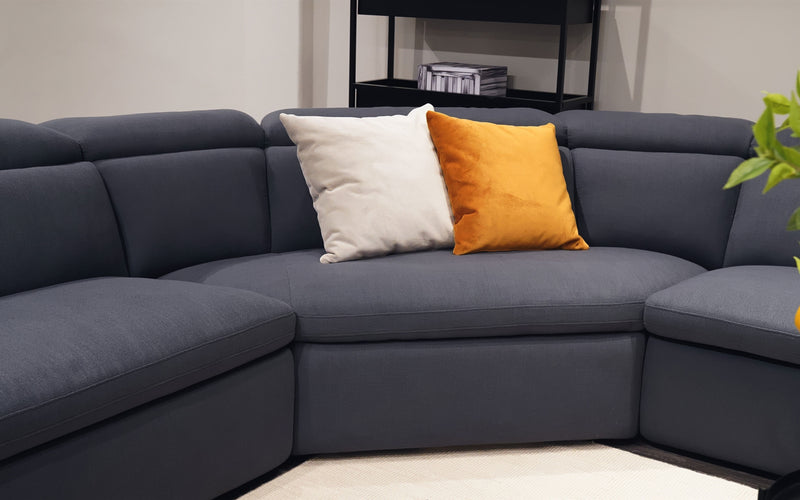 Round corner sectional  | Fabric | Angelica Modern Motion Reclining Sectional | Mofit Home Furniture