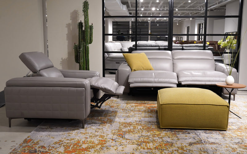 Power Recliner | Italian Leather | Lavandula Modern Motion Reclining Sofa Set | Mofit Home Furniture