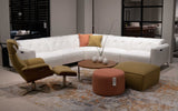 Pure White Sectional | Italian Leather | Azalea Modern Motion Reclining Sectional | Mofit Home Furniture