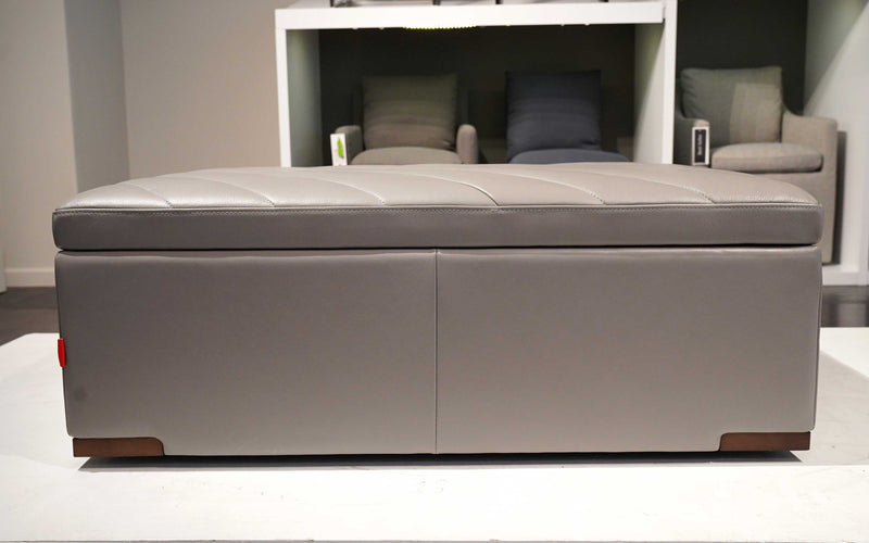 Storage Ottoman  | Italian Leather | Fractus Modern Motion Storage Ottoman with Tray Table Desk | Mofit Home Furniture