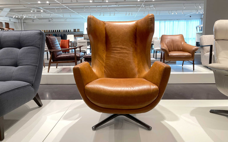 Hand-stitched Italian leather cover | Alto Modern Motion Swivel Chair | Mofit Home Furniture 