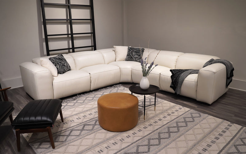 Rosabella 5pc Modern Leather Reclining Sectional