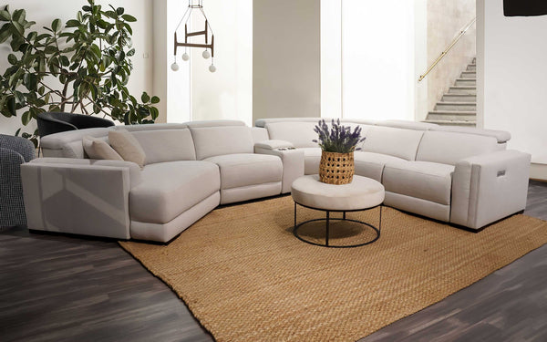 Designed Reclining Sectional, Fabric, Narciso Modern Motion Reclining Sectional | MoFit Home Furniture