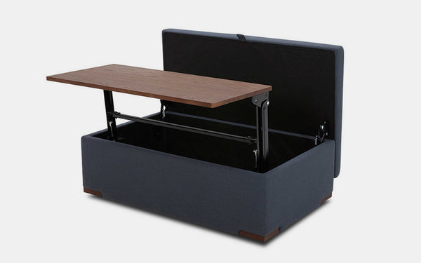 Fractus Modern Motion Storage Ottoman with Tray Table Desk