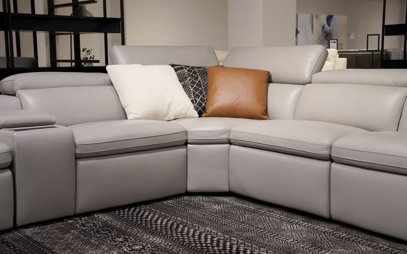Corner | Real Italian Leather | Ponente Modern Motion Reclining Sectional | MoFit Home