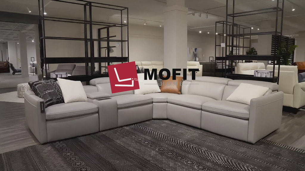 Video description, Real Italian Leather | Ponente Modern Motion Reclining Sectional | MoFit Home