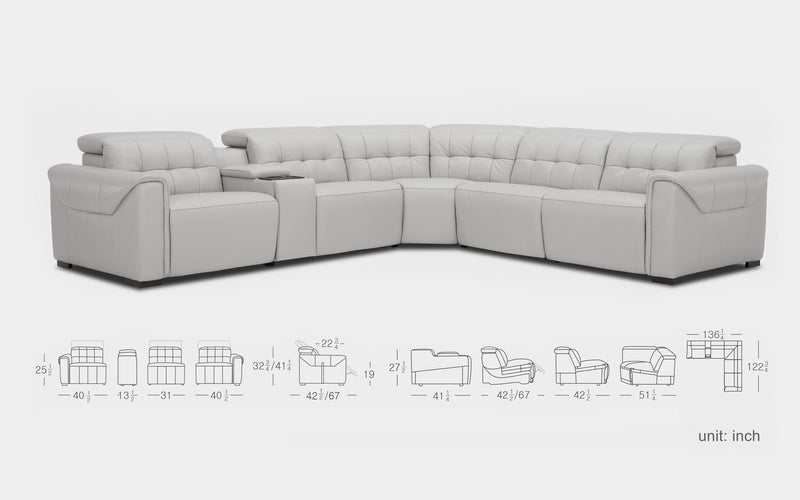 Ostro Modern Motion Reclining Sectional