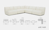 Dimension  | Italian Leather | Corus Modern Motion Sectional Sofa | Mofit Home Furniture