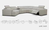 Dimension | Narciso Modern Motion Reclining Sectional | MoFit Home Furniture
