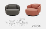 Dimension | Fabric | Italian Leather | Nimbus 2.0 Modern Motion Swivel Chair | Mofit Home Furniture