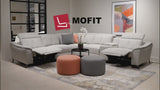 Zafferano Modern Motion Reclining Sectional, Fabric, Dove |  Mofit Home Furniture
