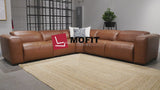 Rosabella Modern Leather Reclining Sectional