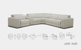 Narciso 6pc Modern Motion L Shape Reclining Sectional